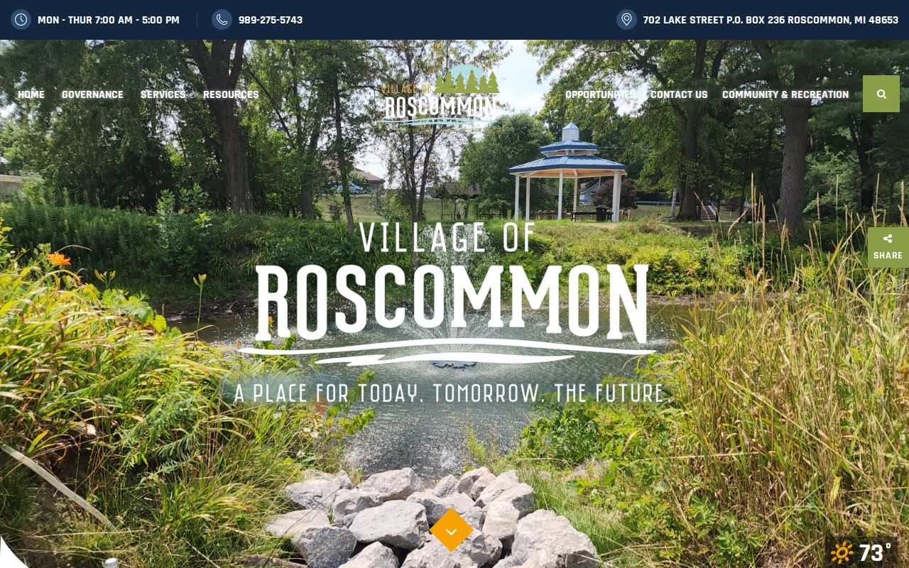 Roscommon warrant records: village hall contact and hours page